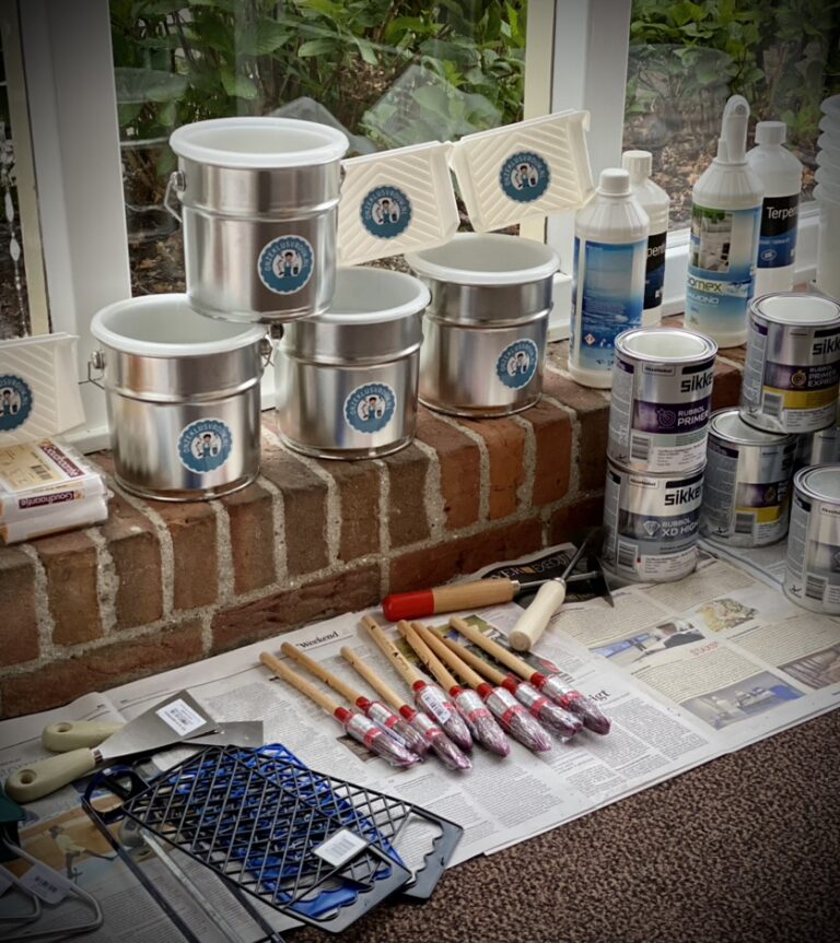 schilderspullen en kwastn