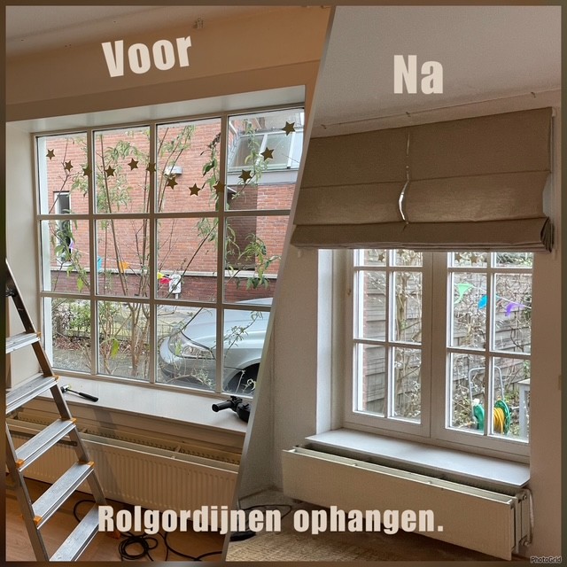 Carolien van Vliet_Voor en Na_Rolgordijn ophangen